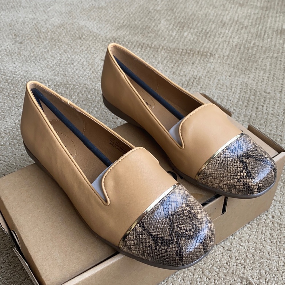 Comfortview Camel And Snake Skin Flat 8M